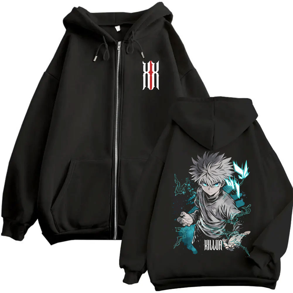 Cosplay Anime Killua Zoldyck - Sweat à capuche avec fermeture éclair
