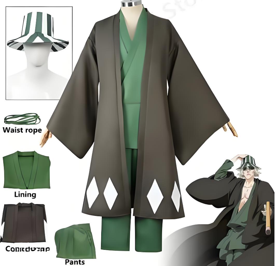 Bleach Captain Coat - Costume de Cosplay Urahara Kisuke Gotei