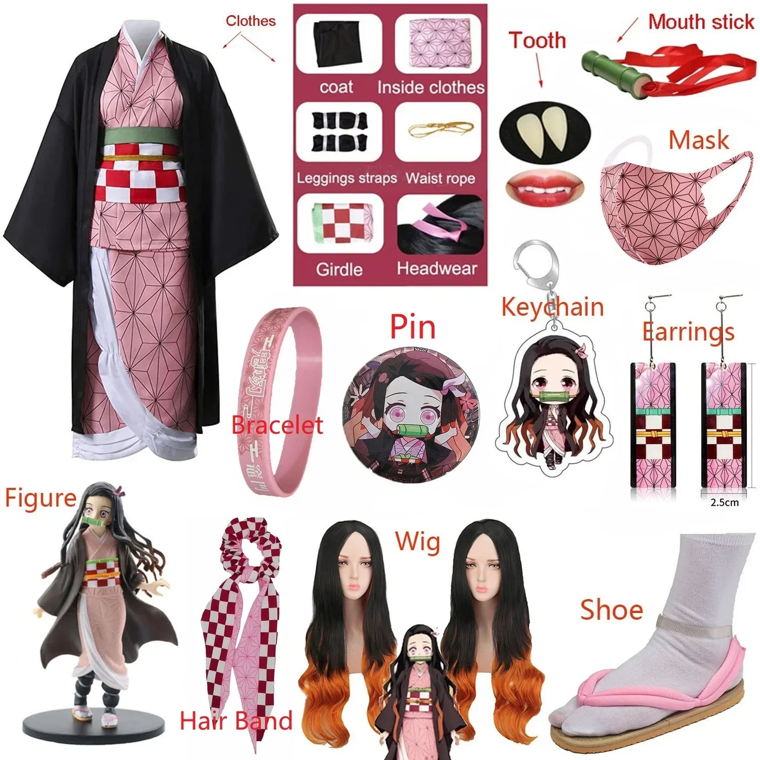 Anime Cosplay Nezuko - Costume de cosplay Kamado Nezuko pour